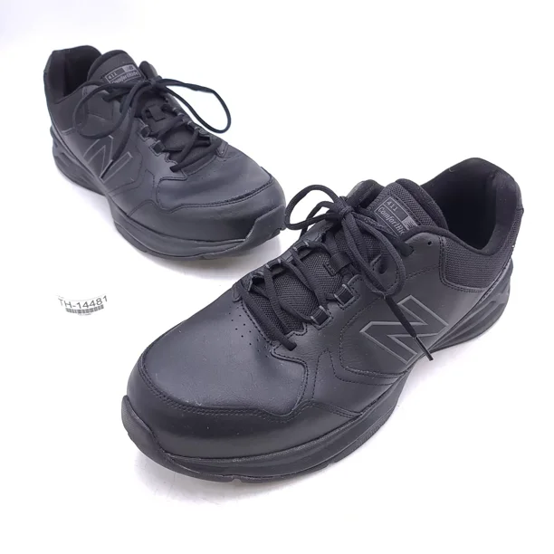 New Balance 411 V1 Mens 16 4E All Black Leather Lace-Up Athletic Shoes MA411LK1