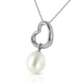 thumbnail image 2 of Galaxy Gold 14k 20" White Gold Open Heart with Genuine Pearl Drop Pendant Necklace, 2 of 3