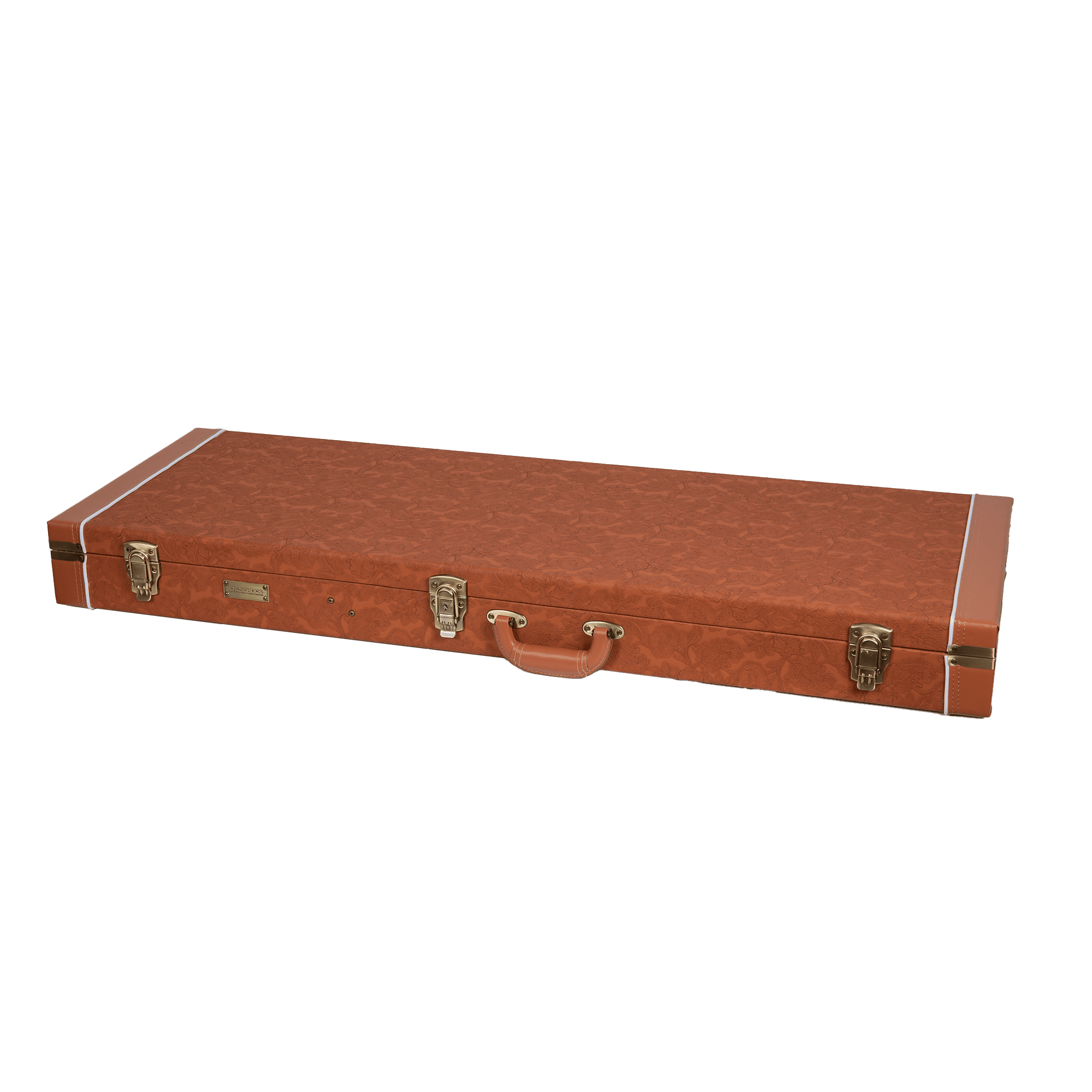 Crossrock Relief Series-Wooden For Jazzmaster/Jaguar Style Electric Guitars, With Highly Textured Surface, Mink Imitation Fleece, Stainless Steel Latches-Redwood