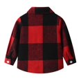 thumbnail image 4 of FAIOROI Girls Red Buffalo Plaid Button-Down Shirt Jacket - Cotton Long Sleeve with Chest Pockets for 1-10 Years Old Kids,Size 8 T, 4 of 9