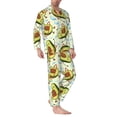 thumbnail image 2 of Cauagu Avocado Doing Sport Print Men's Long-Sleeve Pajama Set,Soft Button-Front 2Pjs for Men Long Sleeve Men’s Sleepwear-Large, 2 of 7