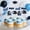 Blue, variant on Graduation Season Glitter Paper Flag Party Cake Decoration 24 Pack Cupcake Toppers with Toothpicks for Graduation Party Supplies