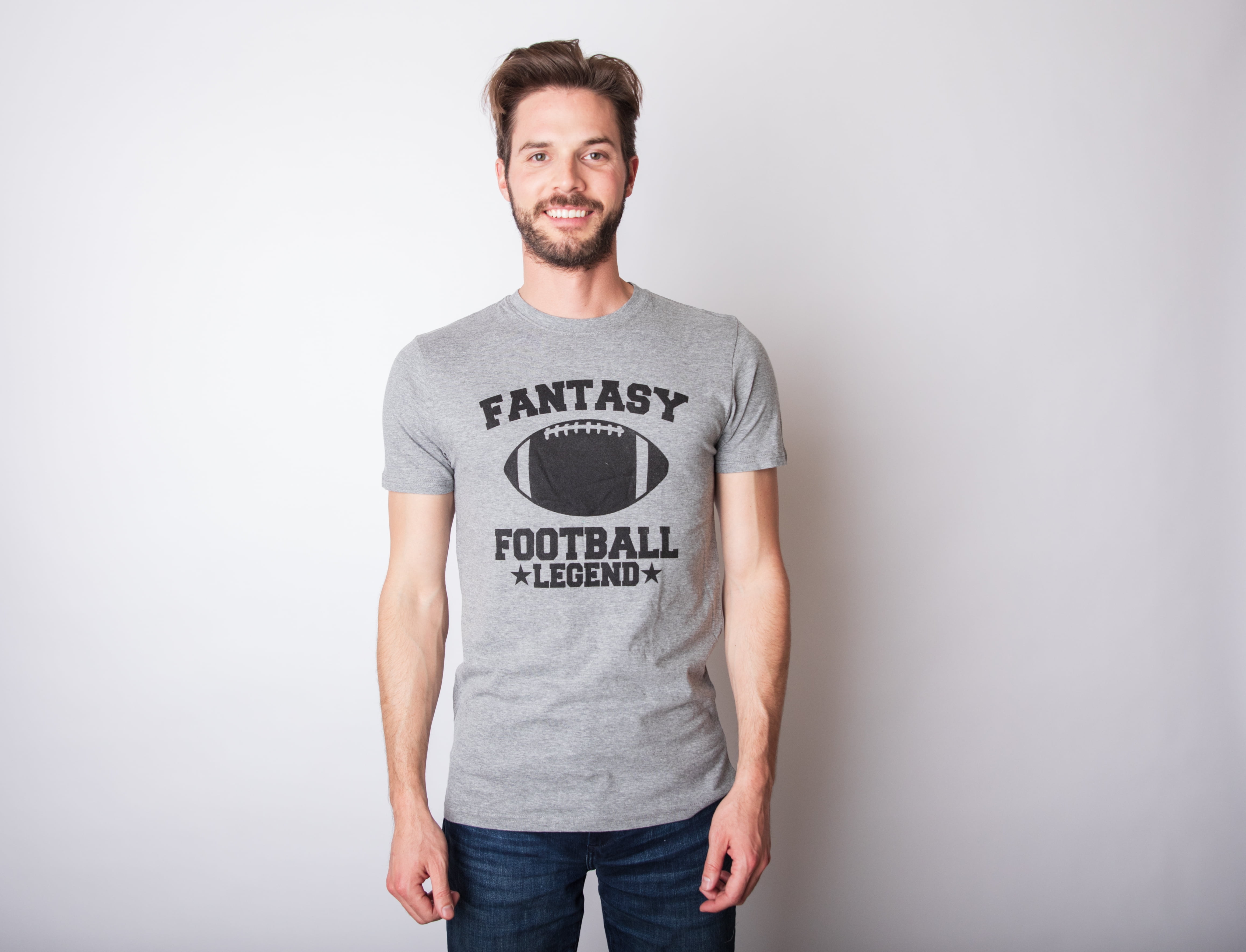 Men’s Fantasy Football Legend Vintage Graphic Tee | Funny Sports T-Shirt | Solid Threads True Black / Medium