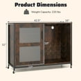 thumbnail image 3 of Gymax Wine Bar Cabinet w/ Wheels LED Lights Storage Shelves Glass Holders Wine Racks, 3 of 10