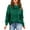 Green, variant on Women's Solid Color Cowl Neck Drawstring Sweatshirt, Long Sleeve Thermal Pullover Top with Turtleneck Design, Soft Breathable Sports Pullover for Casual Wear, Workouts and Daily Activities Green M