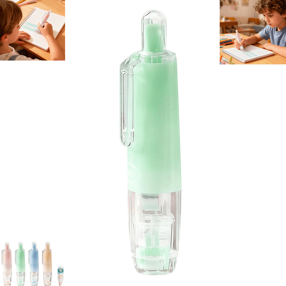 Retractable Press Double Sided Glue Tape Pen, 360 Degree Rotatable Mini Sticky Tape Dispenser for Journaling, Scrapbooking, Back to School Student Craft and Gift Wrapping Projects