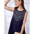 thumbnail image 5 of Globus Women Embroidered Yoke Asymmetric Hem A-Line Fusion Kurta, 5 of 5