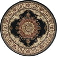 thumbnail image 3 of Sensation Transitional 8' Round Black and Beige Polypropylene Indoor Area Rug, 3 of 7