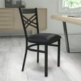 thumbnail image 3 of Flash Furniture Hercules Series "X" Back Modern Armless Metal Restaurant Chair, Black, 3 of 13