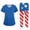 02-Light Blue, variant on 250th Anniversary USA Women’s Scrub Set, V-Neck Short Sleeve Top & Pants Medical Uniform, Breathable Moisture-Wicking Workwear with Pockets for Nurses & Healthcare Staff 03-Blue M