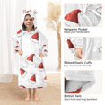 thumbnail image 3 of FORMRS Wearable Blanket Hoodie with Sleeves for Kids Cozy Flannel Sweatshirt, Cute Santa Hats Pattern, 3 of 7