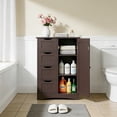 thumbnail image 6 of ZENY Bathroom Floor Cabinet, Freestanding Storage Cabinet with 4 Drawers and Adjustable Shelves, Modern Cupboard for Home Living Room Office, Brown, 6 of 8