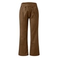 thumbnail image 5 of Linen Pants Women 2026 Summer Palazzo Wide Leg Flowy Pant Low Waist Casual Loose Fit Vacation Trousers Beach Outfits Coffee XXL, 5 of 5