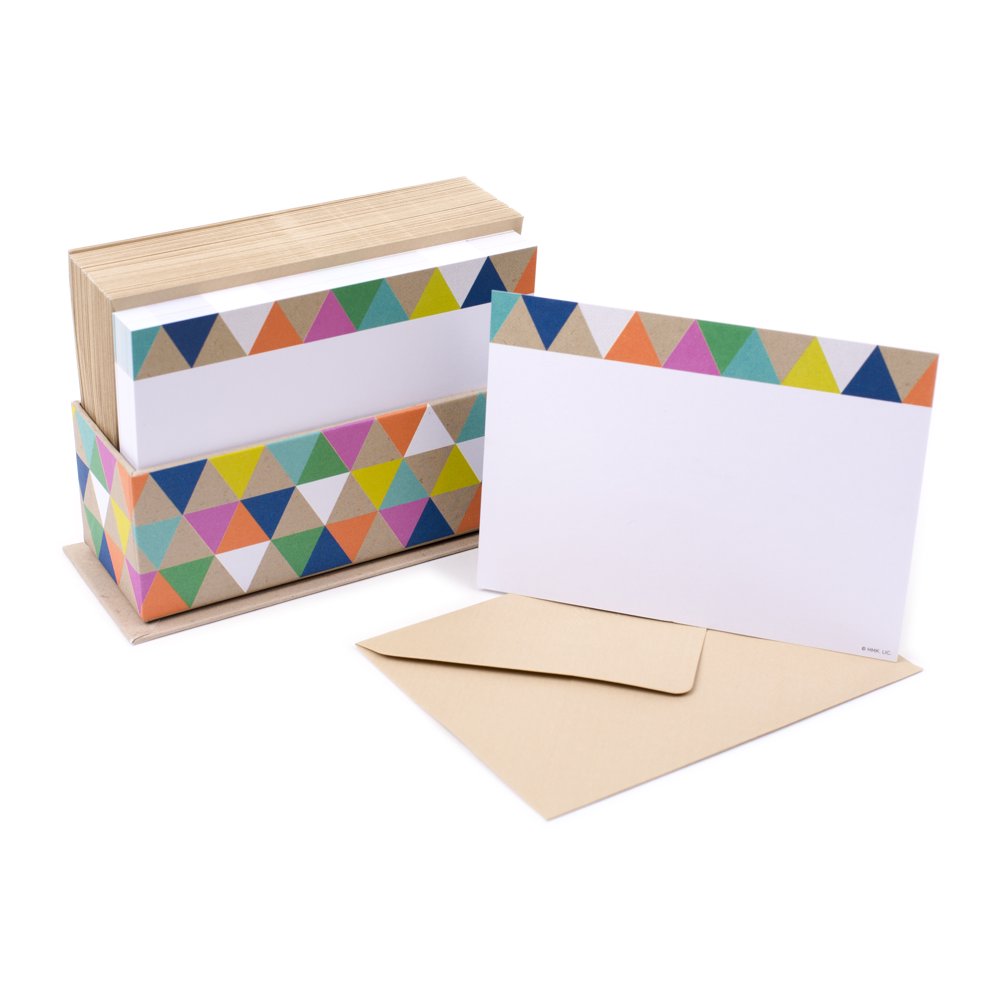 Hallmark SinglePanel Notecards (Triangle Trim, 50 Cards and Envelopes)