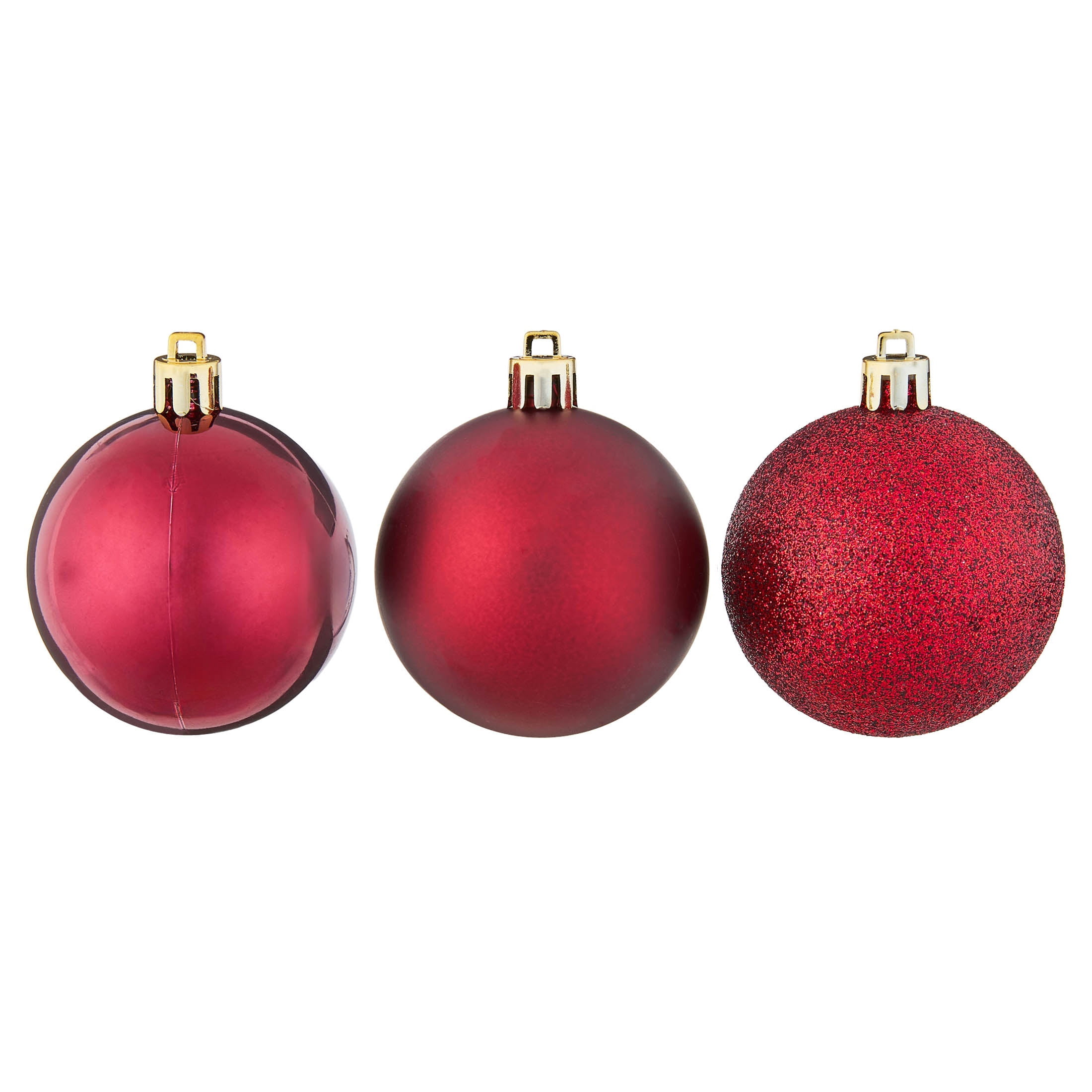 24-Count Burgundy Ball Shatterproof Christmas Ornaments, 2.8", by Holiday Time
