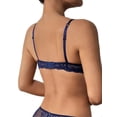 thumbnail image 2 of Beautiful Floral Lace Sexy Bra - Comfortable & Breathable Blue Push Up Bra 34C, 2 of 5
