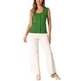 thumbnail image 2 of INSPIRE CHIC Women's Sweater Vest Square Neck Sleeveless Button Front Casual Waistcoat Tops XS Green, 2 of 5
