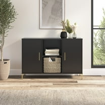 Bush Furniture Soho Accent Cabinet with Doors in Black