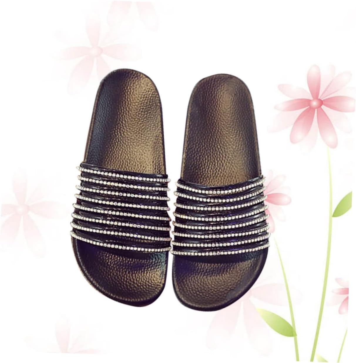 Casual Sandals Sparkle Sandals Stripe Bling Slippers Glitter Flops
