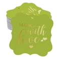 thumbnail image 1 of Inkdotpot Pack Of 50 Made With Love Wedding Paper Tags DIY Craft Bracket Shape Real Gold Foil Hang Tags, 1 of 7