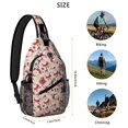 thumbnail image 5 of Sling Backpack,Beige Christmas Santa and Gift Pattern Sling Bag with Water Bottle Holder,Waterproof Sling Bag for Men/Women with Headphone Jack for Hiking,Travel, 5 of 6