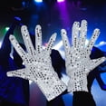 thumbnail image 5 of 1 Pair Performance Gloves Shiny Sequin Soft Solid Color Warm Full Fingers Catch Attention Dress Up One Size Stage Show Gloves for Adult, 5 of 8