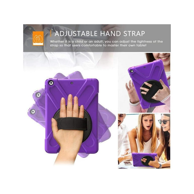 IPad Air 1 Case Heavy Duty - 3 Layer Rugged Protective Case With Rotating Stand 2013 Model