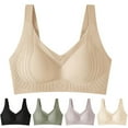 thumbnail image 1 of SYVGVA Womens Bras For Women Solid Color Droop Proof Seamless Adjustable Support No Steel Rings Daily Bra,Coffee,L, 1 of 5