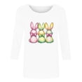 thumbnail image 4 of Ounisa Womens 3/4 Sleeve T Shirts Crew Neck Easter bunny Printed Loose Fit Pullover Casual Spring Festival Daily Wear Tops S-3XL, 4 of 6