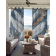 thumbnail image 6 of Gold White Feather Blackout Curtains for Bedroom Living Room Darkening Curtains 54 Inch Long Modern Spring Blue Leaf Oil Painting Short Curtain for Small Window Treatment Grommet Drapes 42"x54"x2, 6 of 9
