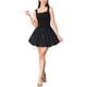 thumbnail image 2 of VESTIDO MINI SIN MANGAS INSPIRADOR CHIC PARA MUJERES, VESTIDO BURBUJA DE CUELLO CUADRADO, CASUAL Y ELEGANTE M NEGRO, 2 of 6
