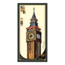 Empire Art Direct "Big Ben" Alex Zeng's dimensional collage, under glass & a black shadow box frame