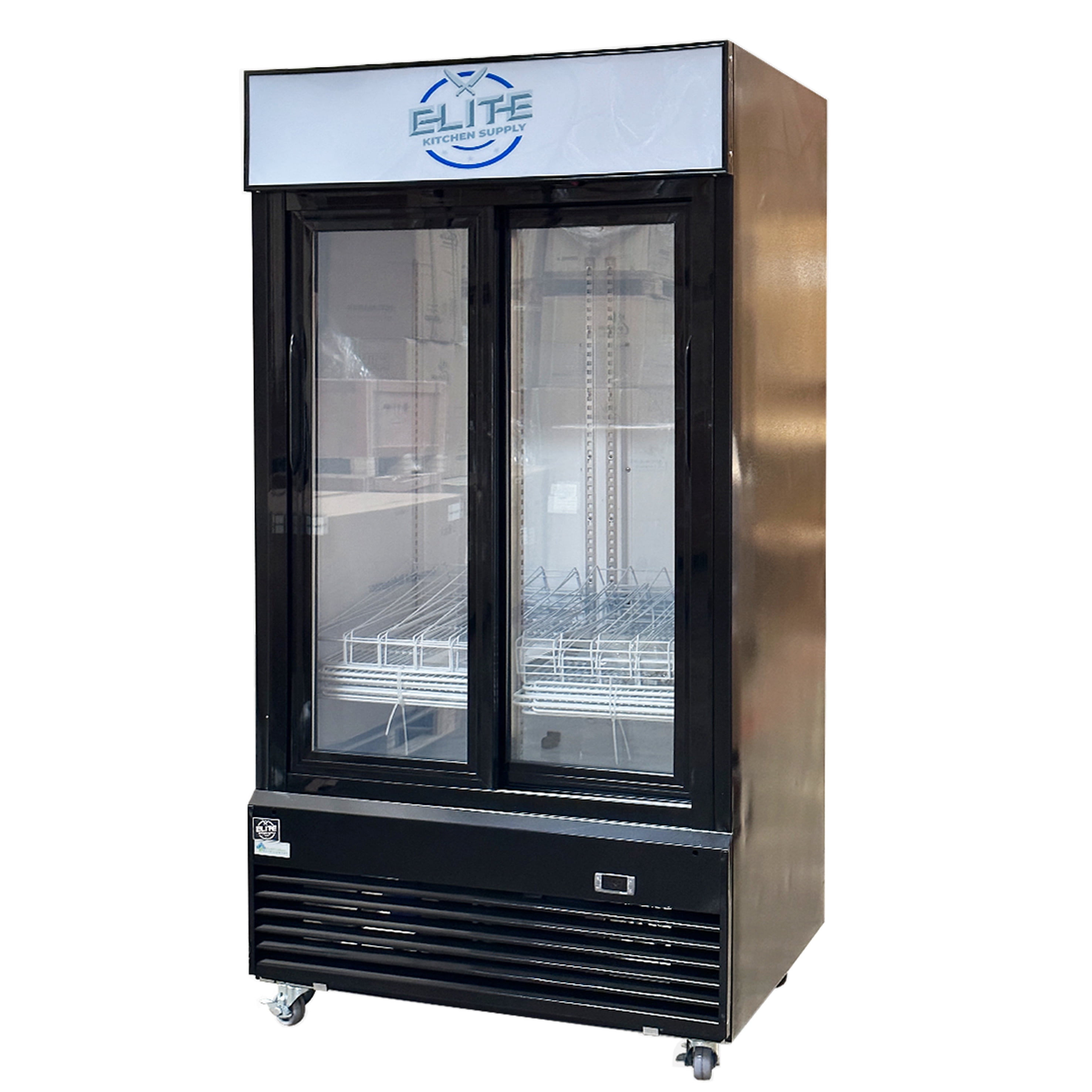 Cooler Depot 40 In. 27 Cu.ft Double Slide Glass Door Commercial Refrigerator Model ESM-33SR NSF ETL Certified