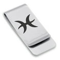 thumbnail image 1 of Stainless Steel Pisces Zodiac Sign (Two Fishes) Classic Slim Money Clip Credit Card Holder, 1 of 2