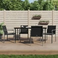 thumbnail image 1 of vidaXL 5 Piece Garden Dining Set with Cushions Poly Rattan and Steel, 1 of 5