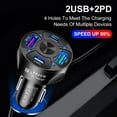 thumbnail image 2 of AOOOWER USB C Car Charger 38W 4 Port Phone Car Charger Adapter with PD20W QC3.0 3.1A Type C C Phone Charger Fast Charging, 2 of 10