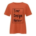 thumbnail image 5 of Womens T Shirts Loose Fit Summer Tops Casual Crew Neck Solid Color Short Sleeve Shirt Women's T-Shirts Graphic Tees Orange XXL, 5 of 6