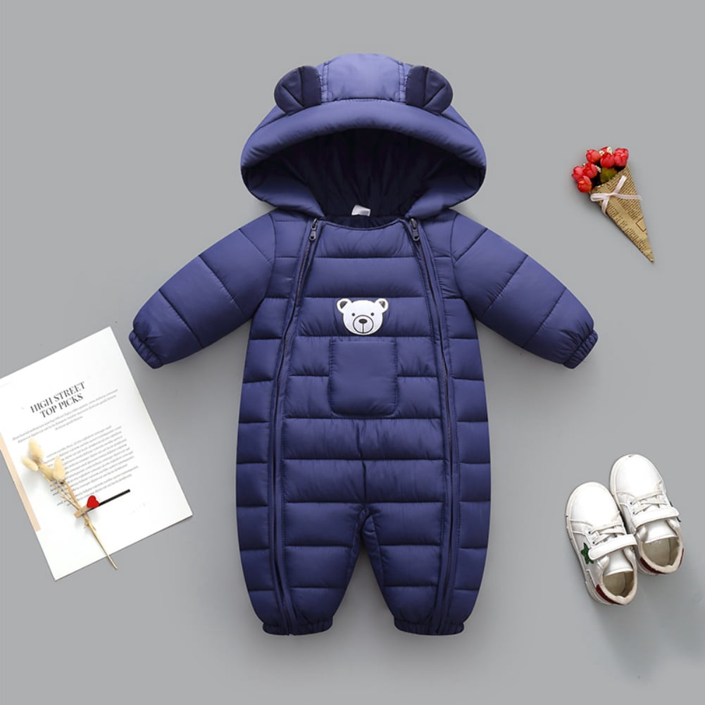 Baby Girls Boys Winter Warm Snowsuit Jumpsuit Down Coat Newborns Romper One-pieces 3-12M