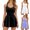 W10-Black, variant on Womens Dresses Crewneck Bareback Tennis Skirt Sleeveless Solid Color Sporty Style Dresses Leisure Clothing Light Purple M