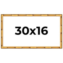 30x16 Frame Gold Bamboo Solid Wood Picture Frame | 1 Inch Moulding Width | Interior Frame Depth