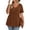 Brown, variant on Womens Plus Size Summer Tops Short Sleeve Flowy V Neck Shirts Stylish Loose Pleated Tunic Tops Vacation Tops,Brown XL