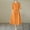 Orange, variant on Yotami Women's Cotton Linen Dress Summer Crew Neck Short Sleeve Lightweight Solid Color Dress for Travel Ruffled Long Dress Red L