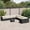 Black and cream, variant on vidaXL Patio Sofa Set with Cushions Lounge Setting Outdoor Furniture Poly Rattan