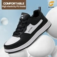 thumbnail image 4 of LAoutun Work Shoes for Men Steel Toe Shoes for Men Cushioning Steel Toe Construction Footwear Black, 4 of 6