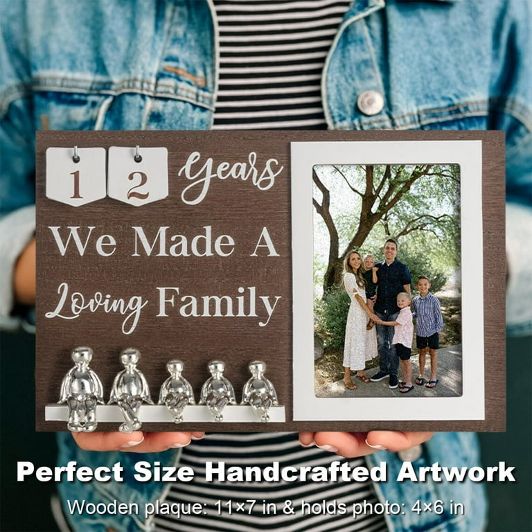 Anniversary Idea Gifts for Couples for Any Anniversary, Wedding Anniversary  for Him Gift 10th Tin Anniversary Personalized Anniversary for Wife  Aluminum Gift Family Statue Decor Picture Frame Keepsake 