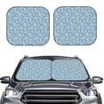 thumbnail image 2 of JUNZAN Floral Retro Style Pattern Car Windshield Sun Shade | Reflective Sunshade | Foldable 2-Piece Sun Shield Protect Your Car | Fits Sedans, SUVs, Hatchbacks-Small, 2 of 6