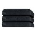 thumbnail image 3 of Superior Rolla Cotton Geometric Soft Bath Towel Set of 3, Black, 3 of 12