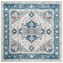SAFAVIEH Brentwood Nanette Oriental Area Rug, Light Grey/Blue, 6'7" x 6'7" Square