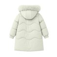 thumbnail image 3 of WMTBSRSW Girls Long Hooded Puffer Coat Faux Fur Collar Zip Up Quilted Jackets Lightweight Winter Warm Mid Length Coat for Kids 7-15 Years, 3 of 6