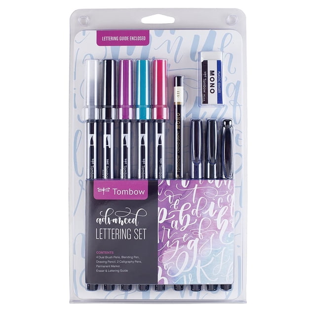 Set de Lettering Tombow 56191 Avanzado con Pincel y Plumas de Caligrafía